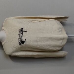 Cypress links golf sweater men's size medium cream golf logo 100% cotton